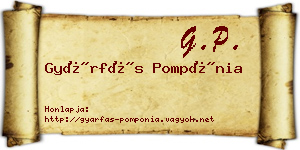 Gyárfás Pompónia névjegykártya